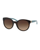 Round Colorblock Sunglasses, Tortoise