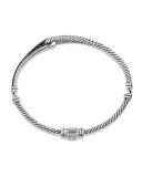 Petite Pavé Labyrinth Single-Loop Bracelet with Black Diamonds