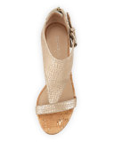 June T-Strap Wedge Sandal, Platino