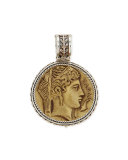 Silver and Bronze Demeter Coin Pendant