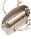 Saffiano Cuir Covered-Strap Double Bag, Gray (Pomice)