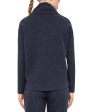 Long-Sleeve Funnel-Neck Pullover, Denim