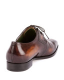 Perforated Lace-Up Derby Shoe, Tobacco