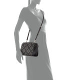 Selma Medium Diamond-Grommet Messenger Bag, Black
