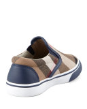 Navy Check Slip-On Sneaker, Toddler