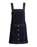 Denim Pinafore Overall Dress, Clean Rinse