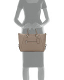 Primrose Leather Satchel Bag, Fog