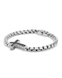Pavé Cross Bracelet with Black Diamonds