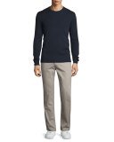 Interlock Long-Sleeve Cashmere Sweater, Midnight