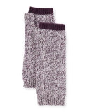 Marled Cashmere Fingerless Gloves/Arm Warmers, Plum