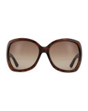 GG-Temple Butterfly Sunglasses, Havana