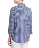 3/4-Sleeve Checkered Shirt