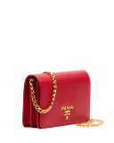 Saffiano Lux Crossbody Bag, Red (Fuoco)