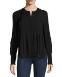 Vicky Pleated Silk Shirt