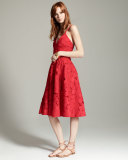 Floral Lace Fit & Flare Dress w/Tassel Belt