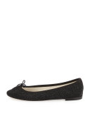 Cendrillon Crystal Ballerina Flat, Black Diamond