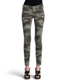 Casey Stretch Camo Low-Rise Super Skinny Pants