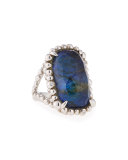 Molten Lapis & Labradorite Large Rectangle Ring, Size 7