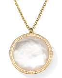 18K Gold Rock Candy Large Lollipop Necklace in Doublet & Diamonds 