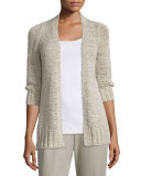 Rustic Twisted 3/4-Sleeve Cardigan 