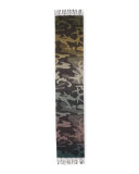 Nuance Camouflage Cashmere Scarf w/Fringe, Green