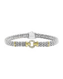 Sterling Silver & 18k Gold Rope Bracelet with Diamonds, 6mm