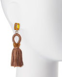 Silk Tassel Drop Earrings