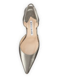 Carolyne Leather Mid-Heel Halter Pump, Anthracite