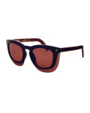 Inbox Oversize Square Sunglasses, Navy/Plum