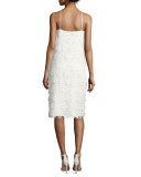 Conga Sleeveless 3D Lace Cocktail Dress, Whitewash