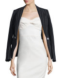 Daytona Pinstriped Cutaway Blazer, Black/White