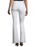 Beach Bell Flare-Leg Jeans, Bright White