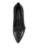 Gracey Patent Mid-Heel Mary Jane Pump, Black