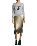 Perfume Sequined Grace Jumper, Light Gray Marl