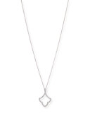 18k White Gold Art Deco Diamond Pendant Necklace
