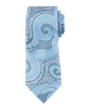 Paisley Floral Silk Tie, Blue