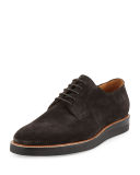 Suede Lace-Up Platform Oxford