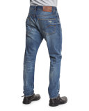 3301 Restored Tapered-Leg Denim Jeans, Blue