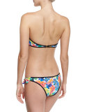 Santorini Banana-Leaf Printed Bandeau Swim Top