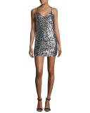 Sequined Cross-Back Slip Dress