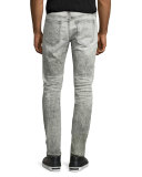 Rocco Distressed Slim-Fit Jeans, Worn Raven