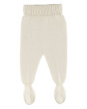 Footed Sweater Leggings, Ivory, Size 1-6 Months