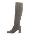 Carmick Stretch Suede Knee Boot, Storm