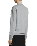 Pierced Crewneck Sweatshirt, Heather Gray