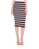 High-Waist Striped Pencil Skirt, Multi Colors