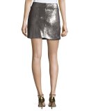 Sequined Mini Skirt, Antique Silver