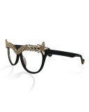Decadent Ones Cat-Eye Optical Frames, Black