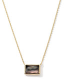 18k Gold Gelato Small Baguette Black Shell Necklace