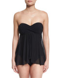 Tutti Frutti Bandeau Flyaway One-Piece Swimsuit, Black