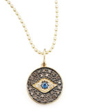 Small Diamond Evil Eye Medallion Necklace